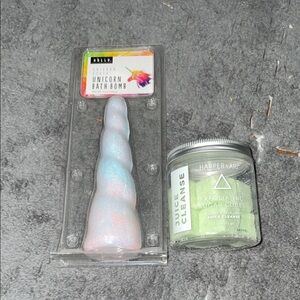 Unicorn Bath Bomb and Exfoliating Sugar Cubes Set